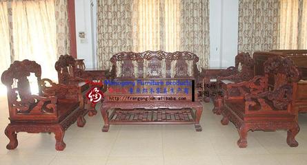 【中式明清實木仿古典紅木家具 紅檀沙發 實木沙發組合 福祿壽沙】價格_廠家_圖片